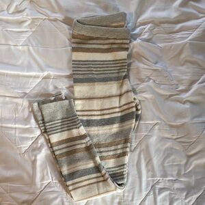 Gapbody Striped Gray and Tan Women's Sweater Leggings